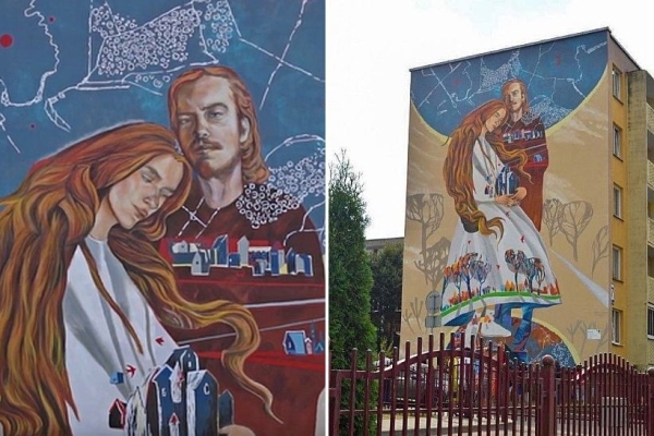 В Лиде появился мурал во всю высоту пятиэтажки В Лиде появился мурал во всю высоту пятиэтажки