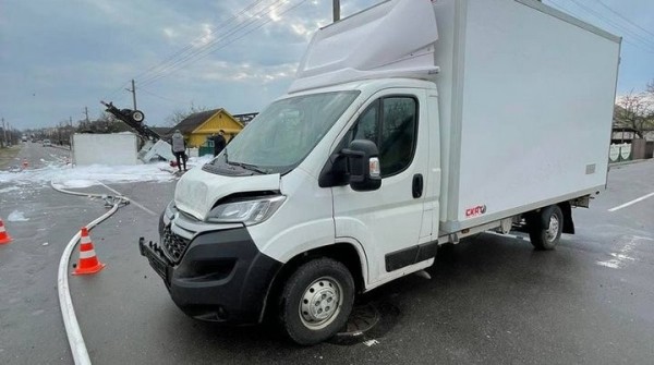 Грузовик перевернулся в Березе, пострадал водитель