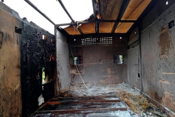 В Кобрине горел грузовик