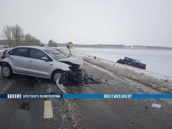 В Пружанах произошло жесткое ДТП с участием четырех автомобилей