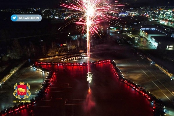 В Гродно из 160 машин выстроили фигуру зубра