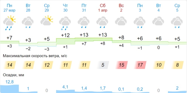 Желтый уровень опасности введен на понедельник в Брестской области