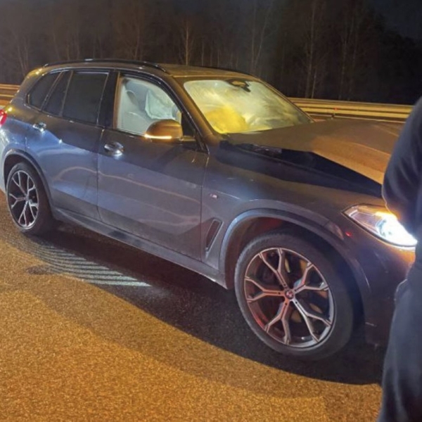 На польской границе водитель Audi пытался вклиниться в очередь и усадил человека на капот